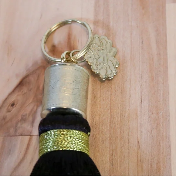 Gold & Black Tassel Keychain Charm - Picture 6 of 7